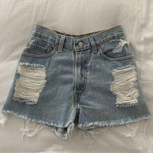 Vintage Levi's 501 High Waist Cut Off Shorts Sz 23 waist